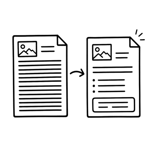 Ilustración de una ficha con texto simplificado.